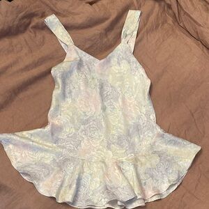 Vintage Floral Pastel Sleeveless Slip Dress Tunic